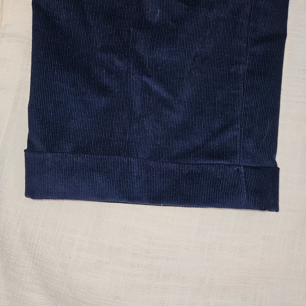 Lands End Corduroy Pants Mens 42 Navy Blue Excellent Traditional Fit Cuffed - Picture 4 of 7